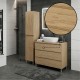 LISBONA meuble plan vasque 3 tiroirs Chêne naturel 100 cm + 1 colonne