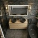 LISBONA meuble plan double vasque 6 tiroirs Chêne naturel 120 cm