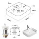 Dimensions vasque CALMA 50 Blanc brillant