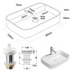 Dimensions vasque CALMA L. 60 cm Blanc brillant