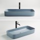 LUPIA Vasque à poser rectangulaire  80 x 37 cm bleu cendré mat