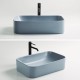 POLA Vasque à poser rectangulaire 61 x 38 cm Bleu cendré mat