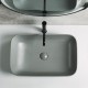 POLA Vasque à poser rectangulaire 61 x 38 cm Gris ciment mat
