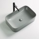 POLA Vasque à poser rectangulaire 61 x 38 cm Gris ciment mat