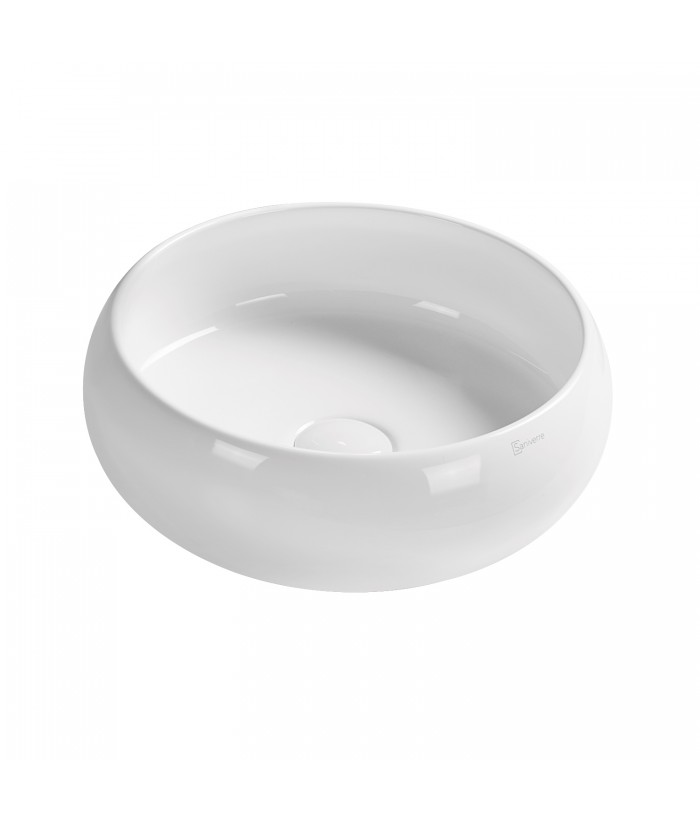 DOLY Vasque à poser ronde Ø36 cm Blanc brillant