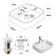 Dimensions vasque CALMA L. 50 cm Blanc mat