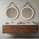 COMO Miroir LED rond à suspendre cuivre Ø80cm