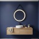 COMO Miroir LED rond à suspendre noir Ø60cm