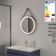 COMO Miroir LED rond à suspendre cuivre Ø60cm