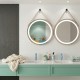 COMO Miroir LED rond à suspendre cuivre Ø60cm