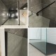 ROMA-BLACK Paroi douche noire verre 8 mm transparent