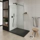 ROMA-BLACK Paroi douche noire verre 8 mm transparent