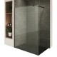 ROMA-BLACK Paroi douche noire verre 8 mm transparent