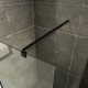 ROMA-BLACK Paroi douche noire verre 8 mm centre-opaque
