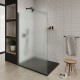 ROMA-BLACK Paroi douche noire verre 8 mm opaque