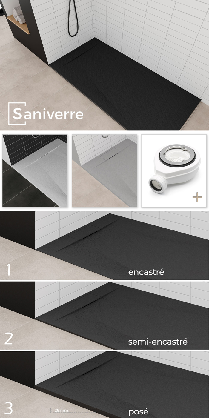 POLAR receveur de douche noir